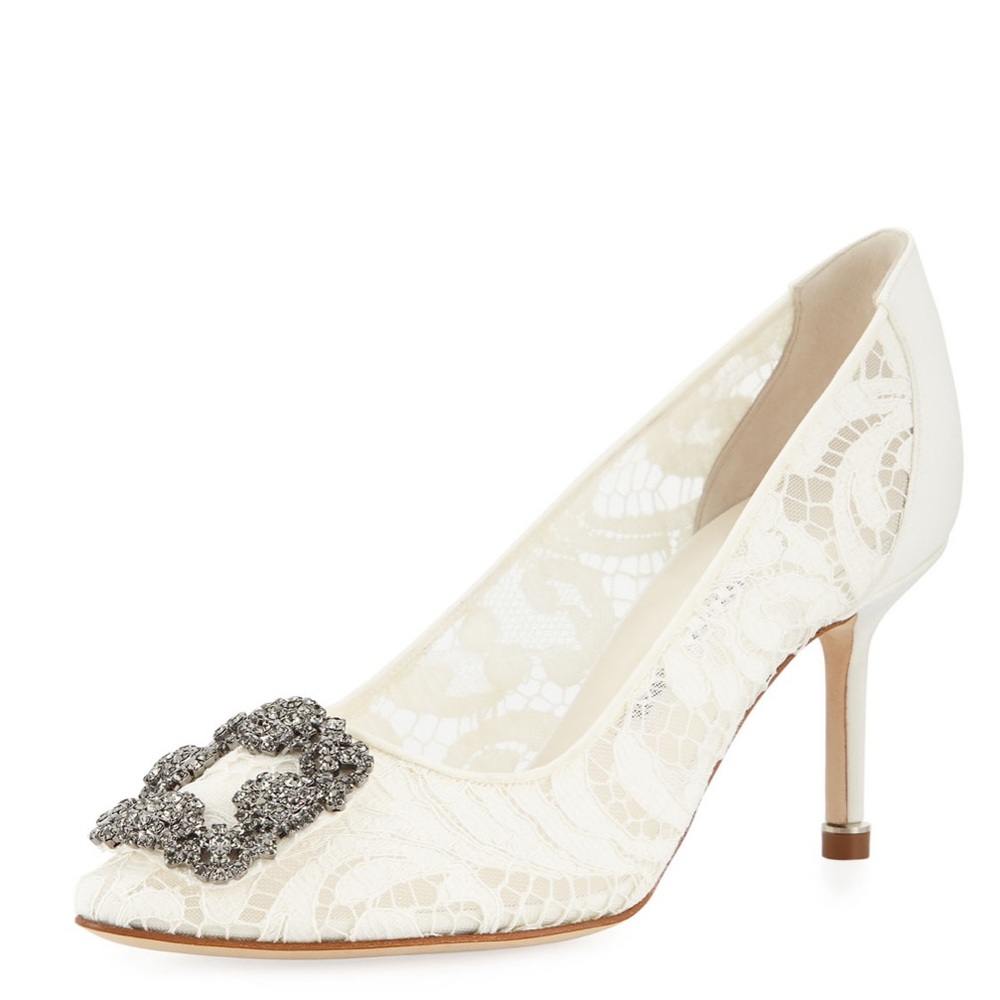 Manolo Blahnik Hangisi Lace Pumps